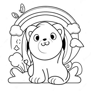 Purple Rainbow Friends Coloring Page 17799-14343