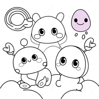 Cute Purple Rainbow Friends Coloring Page 17800-14361