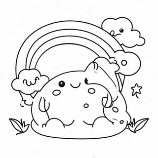 Cute Purple Rainbow Friends Coloring Page 17800-14362