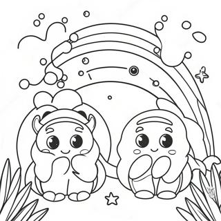 Cute Purple Rainbow Friends Coloring Page 17800-14363