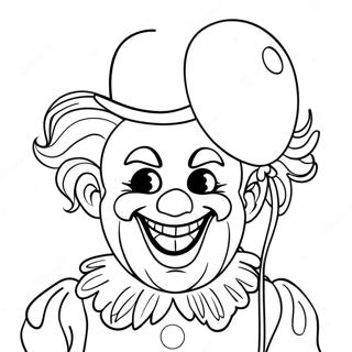 Colorful Killer Klown With Balloon Coloring Page 17850-14382