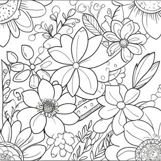 Beautiful Blooming Flowers Coloring Page 17870-14404