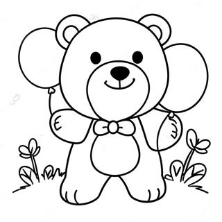 Cute Hey Bear With Balloons Coloring Page 17880-14409