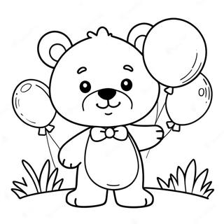 Cute Hey Bear With Balloons Coloring Page 17880-14410