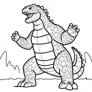 Fierce Godzilla Facing Off Coloring Page 17910-14431