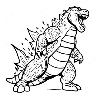 Fierce Godzilla Facing Off Coloring Page 17910-14432