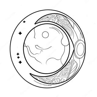 Celestial Moon For Adults Coloring Pages