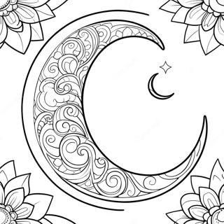 Elegant Crescent Moon Coloring Page 17920-14442