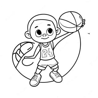 Black Boy Playing Basketball Coloring Page 17929-14449