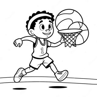 Black Boy Playing Basketball Coloring Page 17929-14450