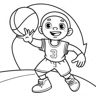 Black Boy Playing Basketball Coloring Page 17929-14452