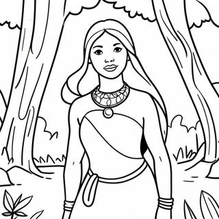 Pocahontas In The Forest Coloring Page 1792-1487