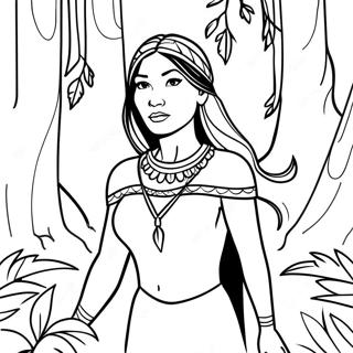 Pocahontas In The Forest Coloring Page 1792-1488