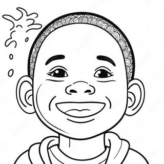 Black Boy With A Big Smile Coloring Page 17930-14446