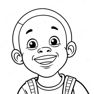 Black Boy With A Big Smile Coloring Page 17930-14448