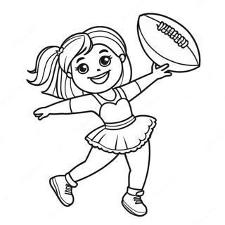 Cheerful Cheerleader At Superbowl Coloring Page 17950-14466