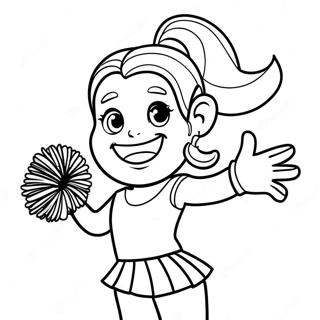 Cheerful Cheerleader At Superbowl Coloring Page 17950-14468