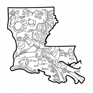 Louisiana State Map Coloring Page 17989-14498