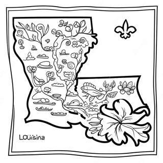 Louisiana State Map Coloring Page 17989-14499