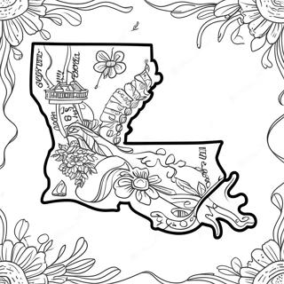 Louisiana State Map Coloring Page 17989-14500