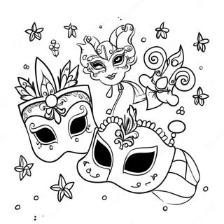 Vibrant Mardi Gras Parade Coloring Page 17990-14495