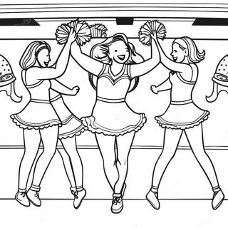 La Rams Cheerleaders In Action Coloring Page 18000-14505