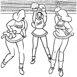 La Rams Cheerleaders In Action Coloring Page 18000-14507