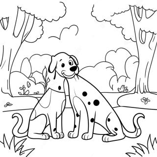 Playful Dalmatians In A Park Coloring Page 18010-14513