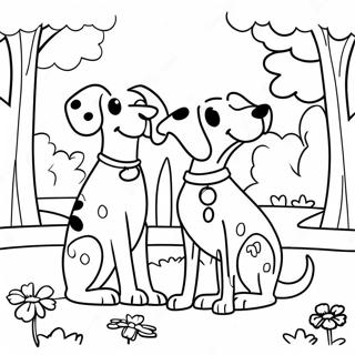 Playful Dalmatians In A Park Coloring Page 18010-14515