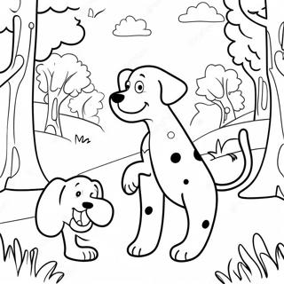 Playful Dalmatians In A Park Coloring Page 18010-14516