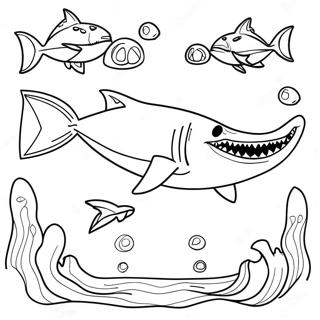 Fierce Megalodon Swimming Coloring Page 1802-1483