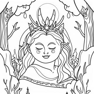 Mystical Pagan Nature Coloring Page 18030-14530