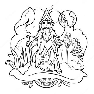 Mystical Pagan Nature Coloring Page 18030-14532