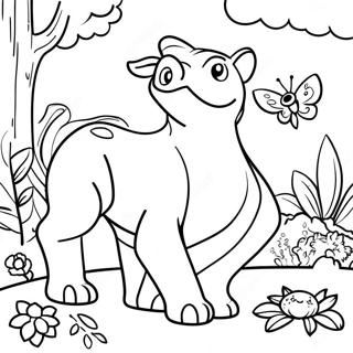 Vibrant Animals In The Garden Coloring Page 18080-14572