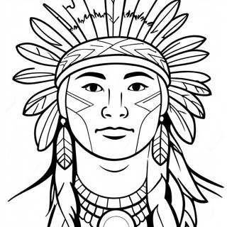 Easy Native American Coloring Page 18089-14575