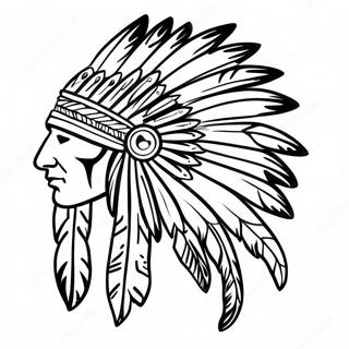 Colorful Native American Headdress Coloring Page 18090-14577