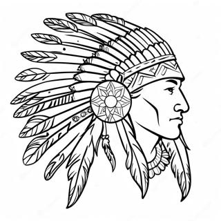 Colorful Native American Headdress Coloring Page 18090-14578