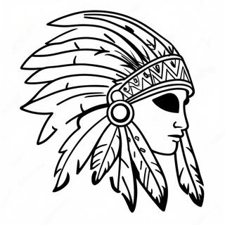 Colorful Native American Headdress Coloring Page 18090-14579