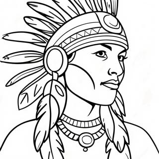 Colorful Native American Headdress Coloring Page 18090-14580