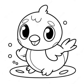 Cute Piplup Swimming Coloring Page 18100-14585