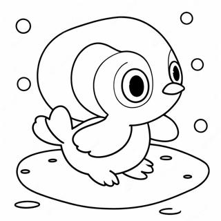 Cute Piplup Swimming Coloring Page 18100-14586