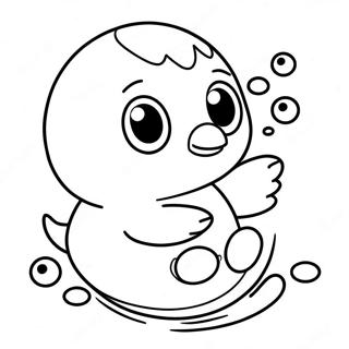 Cute Piplup Swimming Coloring Page 18100-14587