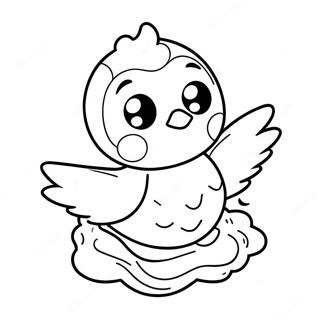 Cute Piplup Swimming Coloring Page 18100-14588