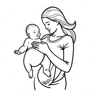 Pregnant Woman With Baby Bump Coloring Page 18119-14600