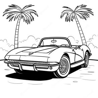 Classic Corvette Convertible Coloring Page 1812-1489