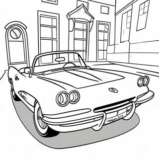 Classic Corvette Convertible Coloring Page 1812-1491