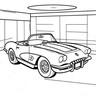 Classic Corvette Convertible Coloring Page 1812-1492