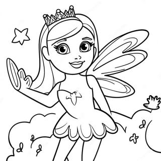 Sparkling Barbie Fairy Coloring Page 18180-14648