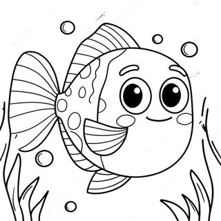 Happy Flounder Swimming Coloring Page 18190-14654