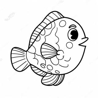 Happy Flounder Swimming Coloring Page 18190-14655